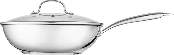 Wok Pan Siguro Wok Pure Delight, diameter 28 cm, with lid, premium stainless steel ...