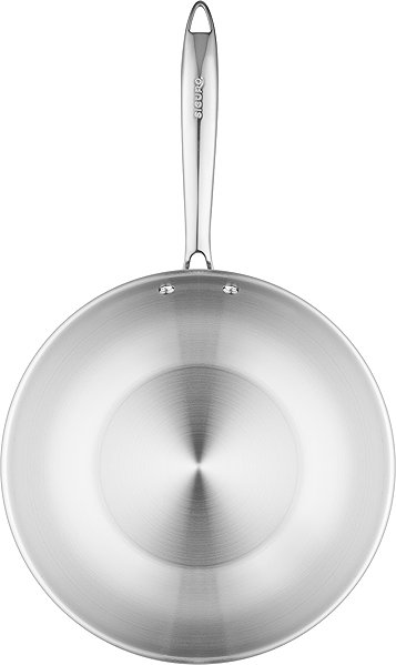 Wok Pan Siguro Wok Pure Delight, diameter 28 cm, with lid, premium stainless steel ...