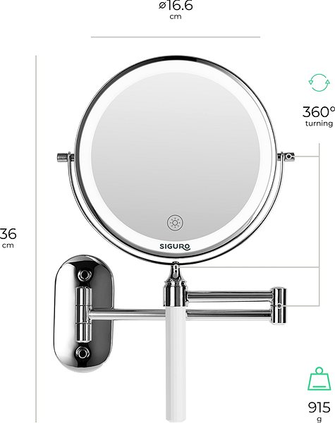 Makeup Mirror Siguro LM-T680SU Pure Beauty Scheherezade Technical draft