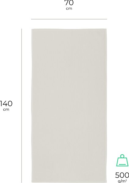 Badetuch Siguro Osuška Organic, 70 x 140 cm, Light Grey ...