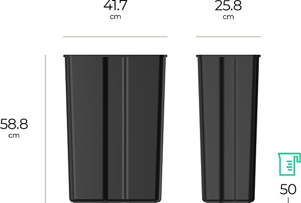 Rubbish Bin Siguro SmartSort, inner bin for separated waste, 50 l ...
