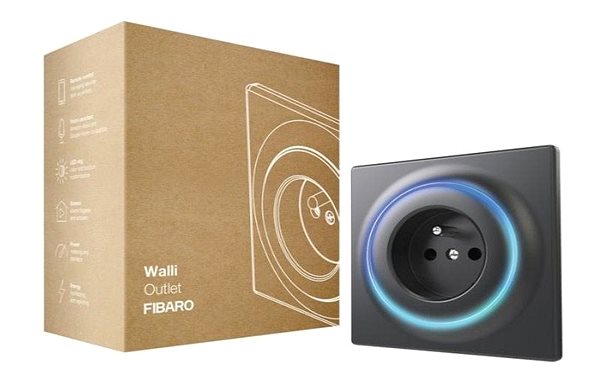 Smart zásuvka Fibaro Walli Smart zásuvka, Z-Wave Plus, matná, antracit Obsah balenia
