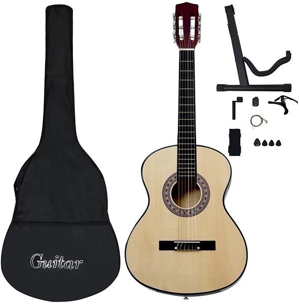 Classical Guitar SHUMEE 4/4 Set Classical Guitar for Beginners Package content