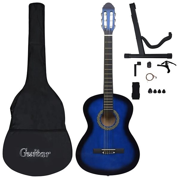 Classical Guitar SHUMEE 4/4 Set Classical Guitar for Beginners Package content