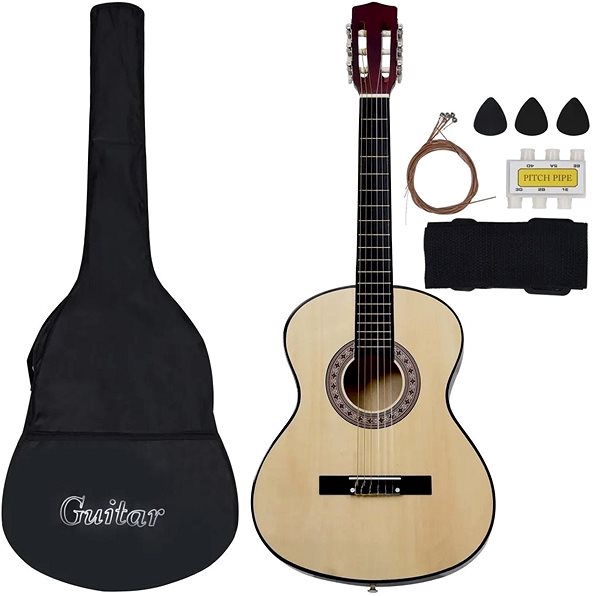 Classical Guitar SHUMEE 3/4 Set Classical Guitar for Beginners and Children Package content