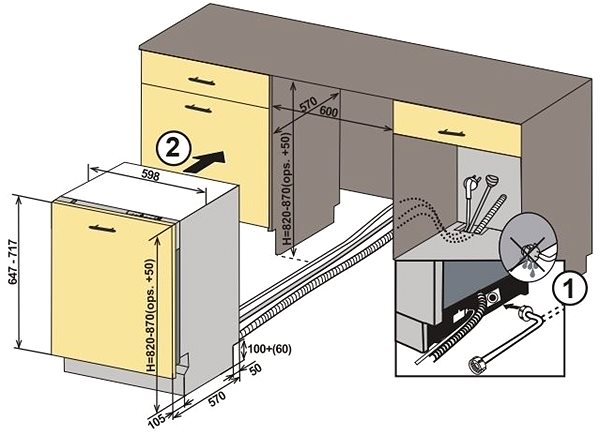 Built-in Dishwasher SHARP QW NI27I47DX-DE Technical draft