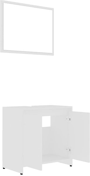 Kúpeľňová zostava Shumee Sada kúpeľňového nábytku biela, drevotrieska ...