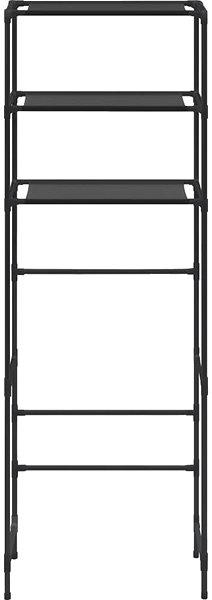 Regál Shumee 3-poschodový úložný regál nad WC čierny 53 × 28 × 169 cm ...