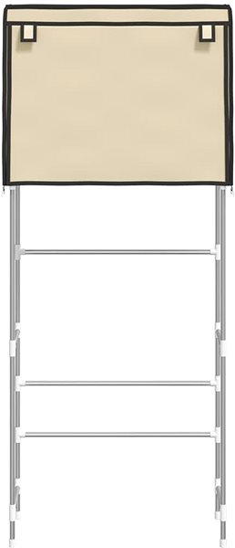Regál Shumee 2-poschodový úložný regál nad práčku Krém 71 × 29,5 × 170,5 cm, železo ...