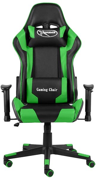 Herná stolička SHUMEE Otočná herná stolička zelená PVC, 20493 ...