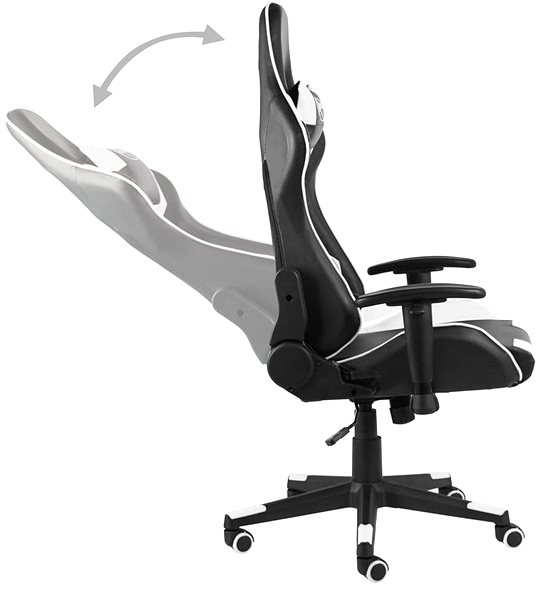 Herná stolička SHUMEE Otočná herná stolička biela PVC, 20495 ...