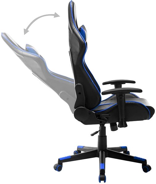 Herná stolička SHUMEE Herná stolička čierna a modrá umelá koža, 20502 ...