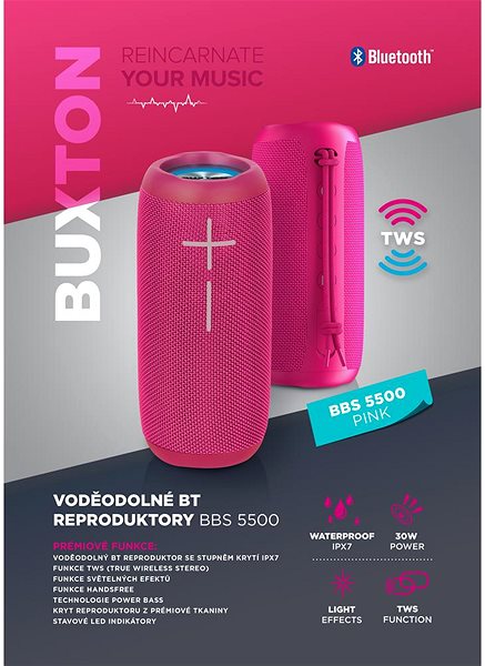 Bluetooth hangszóró Buxton BBS 5500 - rózsaszín ...
