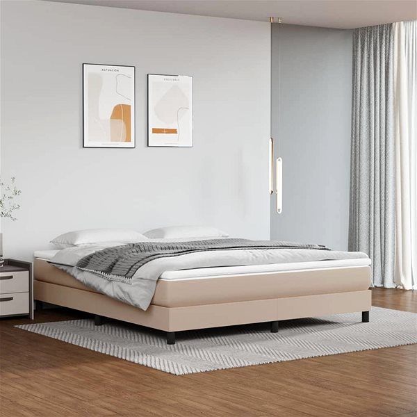 Mattress Shumee Pouch mattress, faux leather, cappuccino, 160 × 200 × 20 cm ...