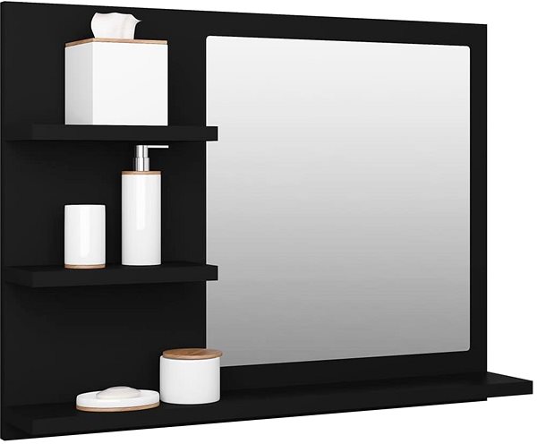 Shumee Bathroom mirror 60×10.5×45cm, engineered wood, black