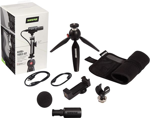 Microphone Shure MV88+ DIG VIDEO KIT Package content