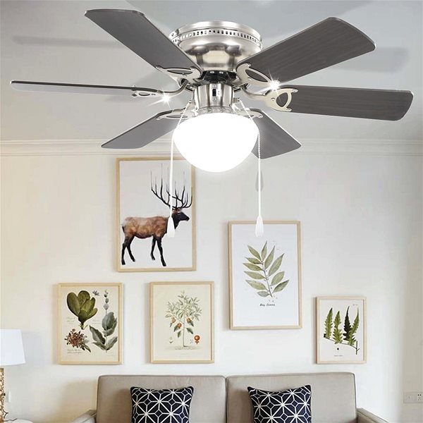 Ventilátor SHUMEE Ozdobný stropný ventilátor so svetlom 82 cm tmavo hnedý Lifestyle