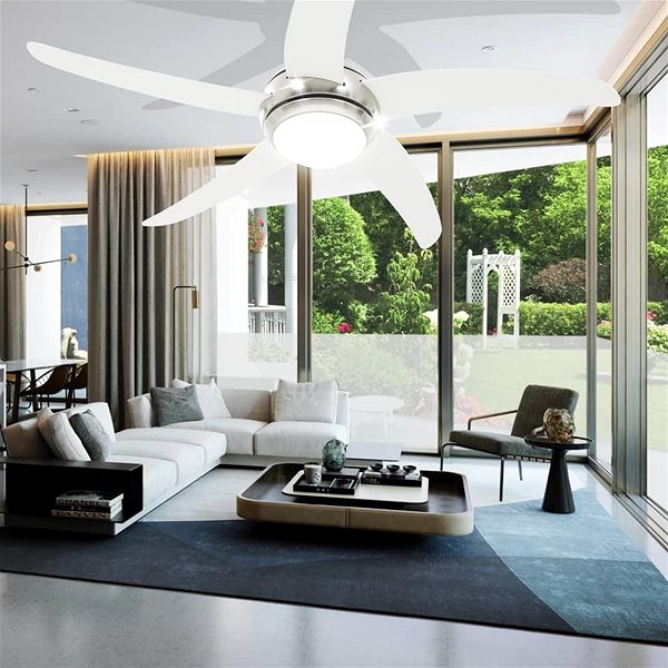 Fan SHUMEE Decorative Ceiling Fan with Light 128cm White Lifestyle