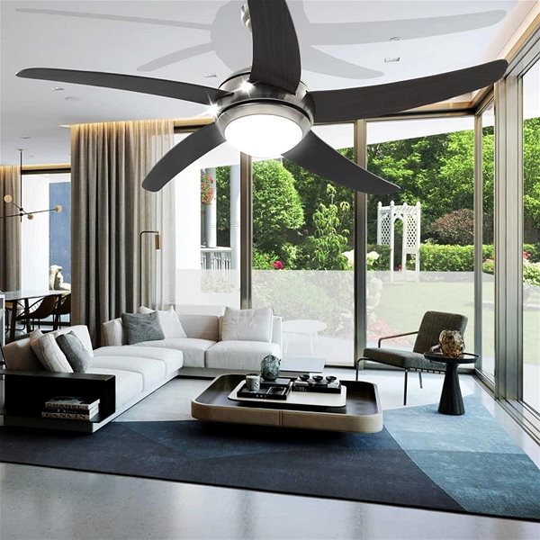 Fan SHUMEE Decorative Ceiling Fan with Light 128cm Brown Lifestyle
