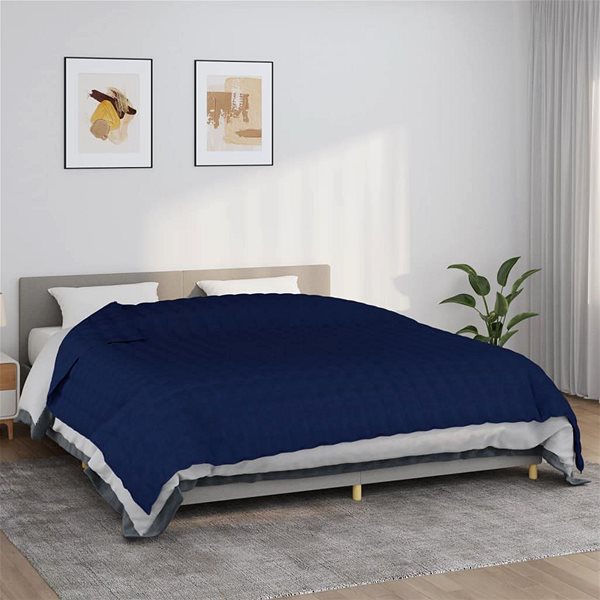 Deka Shumee Záťažová deka modrá 220 × 260 cm 11 kg bavlna, 350748 ...
