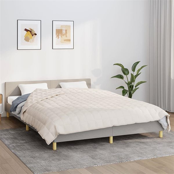 Deka Shumee Záťažová deka svetlokrémová 200 × 220 cm 9 kg bavlna ...