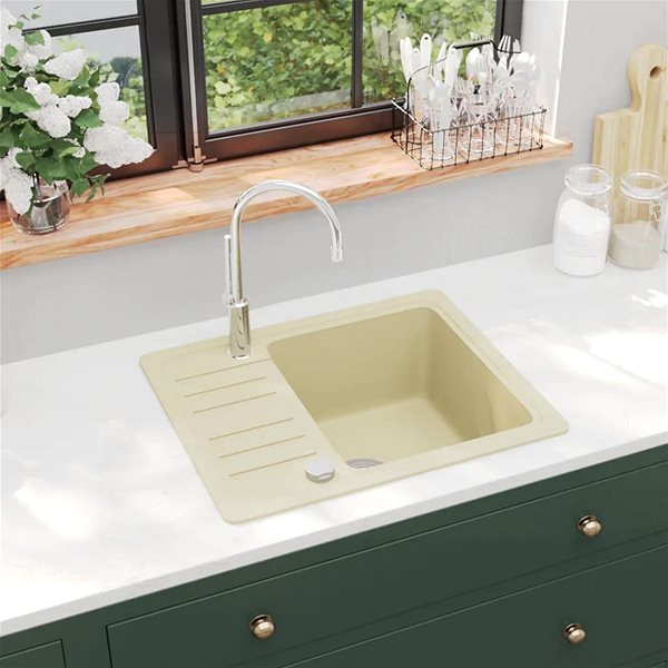 Stainless Steel Sink SHUMEE Granite kitchen sink simple beige ...