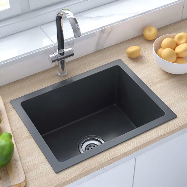 Stainless Steel Sink SHUMEE Handmade kitchen sink black stainless steel, 8720286179079 ...