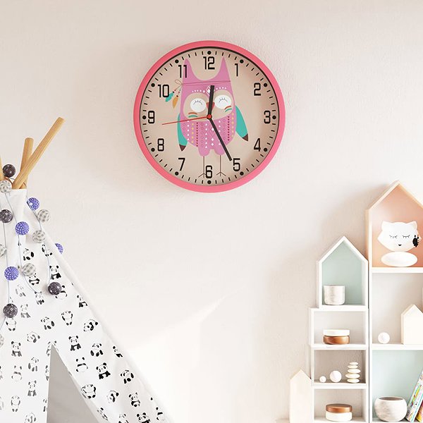 Wall Clock Shumee Wall Clock 25,5 cm, pink ...