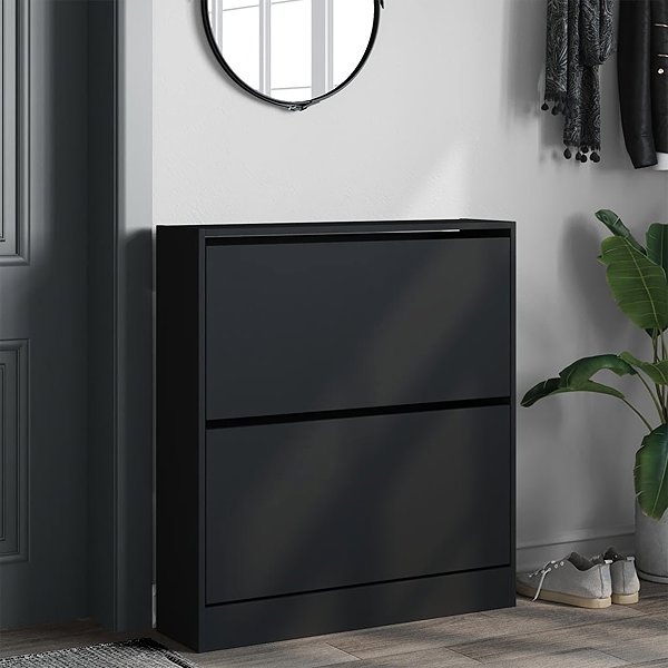 Shoe Rack Shumee Shoe rack 80 × 21 × 87,5 cm black ...