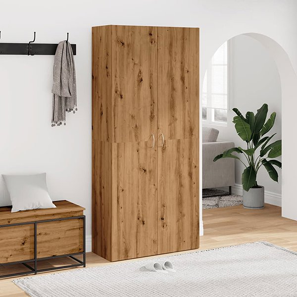 Shoe Rack Shumee Shoe rack 80 × 35,5 × 180 cm artisan oak ...