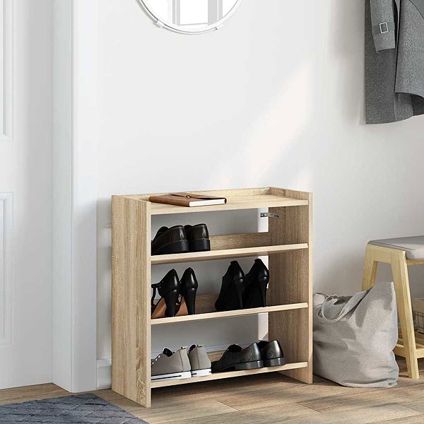 Shoe Rack Shumee Shoe rack 60 × 25 × 62 cm sonoma oak ...