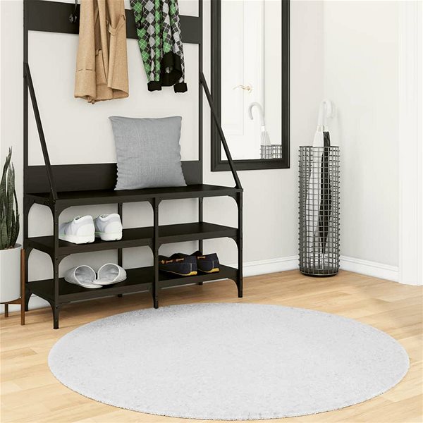 Shumee OVIEDO low pile rug, grey, 120cm diameter.