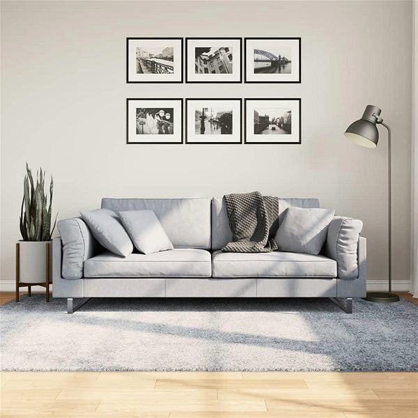 Shumee PAMPLONA modern high-pile rug, blue, 160×230cm.