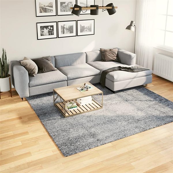 Shumee PAMPLONA modern high-pile rug, blue, 240×240cm