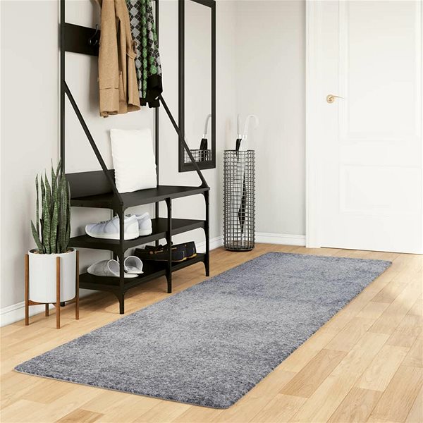 Shumee PAMPLONA modern high-pile rug, blue, 80×250cm.