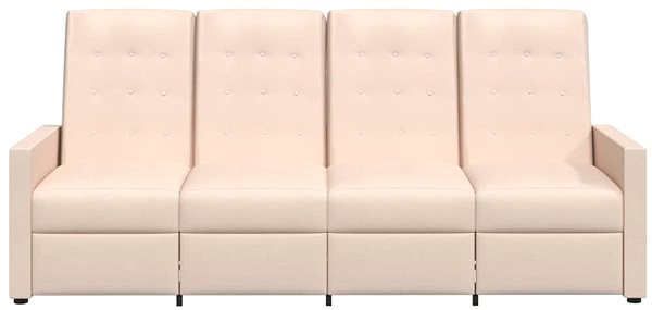 Kreslo 4-miestne polohovacie kreslo krémové textil, 3084362 ...