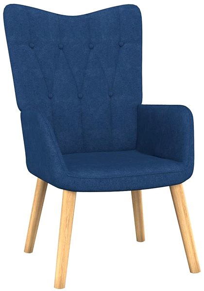 Kreslo Relaxačné kreslo so stoličkou modré textil, 327538 ...