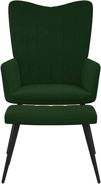 Kreslo Relaxačné kreslo so stoličkou tmavo zelené zamat, 327690 ...