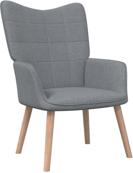 Kreslo Relaxačná stolička s podnožkou svetlo sivá textil, 327930 ...