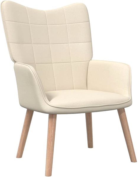 Kreslo Relaxačná stolička s podnožkou krémová textil, 327932 ...