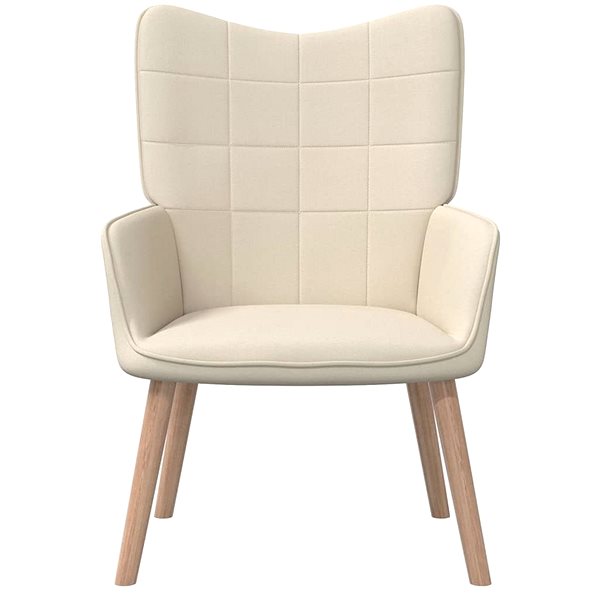Kreslo Relaxačná stolička s podnožkou krémová textil, 327932 ...
