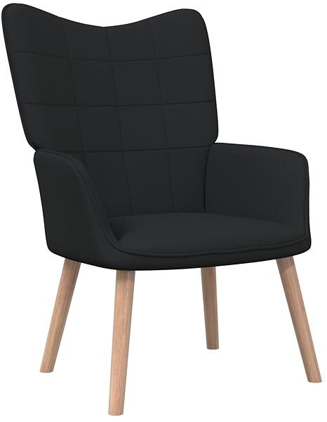 Kreslo Relaxačná stolička s podnožkou čierna textil, 327936 ...
