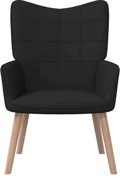 Kreslo Relaxačná stolička s podnožkou čierna textil, 327936 ...