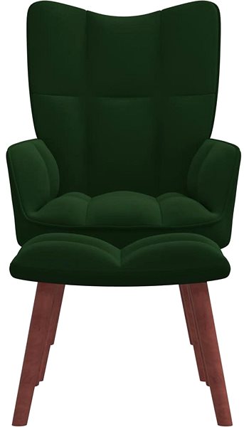 Kreslo Relaxačné kreslo so stoličkou tmavo zelené zamat, 328064 ...