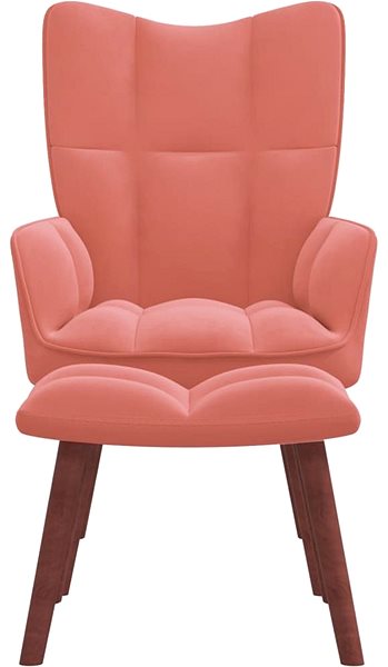 Kreslo Relaxačné kreslo so stoličkou ružové zamat, 328066 ...