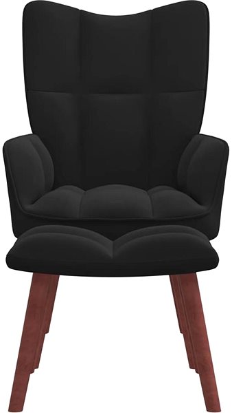 Kreslo Relaxačné kreslo so stoličkou čierne zamat, 32806 ...