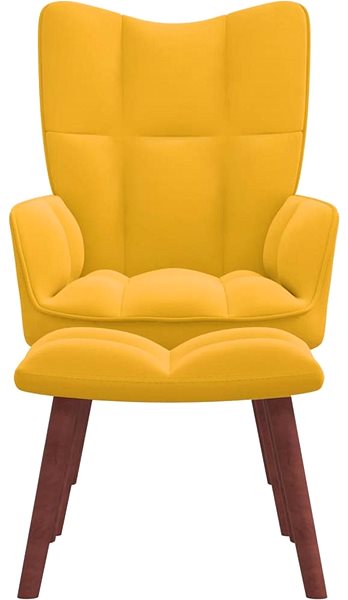 Kreslo Relaxačné kreslo so stoličkou horčicovo žlté zamat, 328069 ...