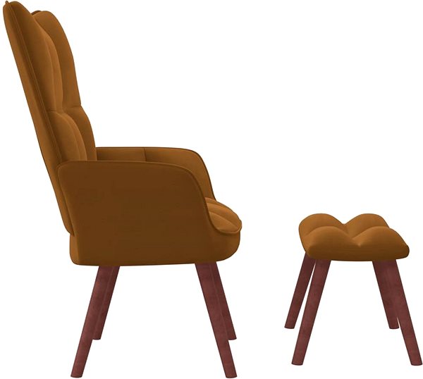 Kreslo Relaxačné kreslo so stoličkou hnedé zamat, 328070 ...