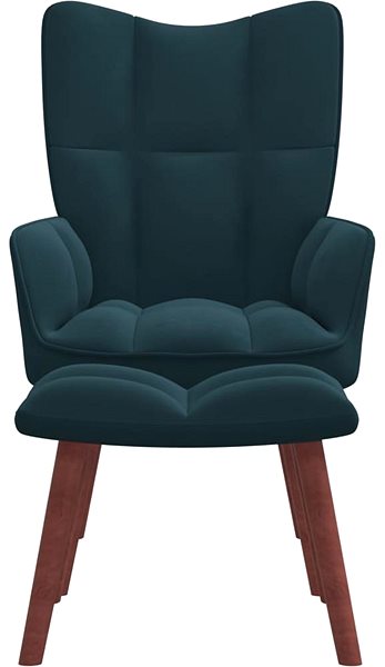 Kreslo Relaxačné kreslo so stoličkou modré zamat, 328072 ...