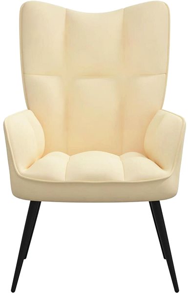 Kreslo Relaxačná stolička krémovo biela zamat, 328082 ...